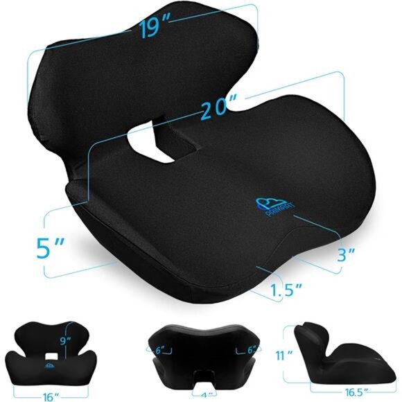 Memory Foam Seat Cushion Ergonomic Tailbone Coccyx Pain Relief Office Car Chair - Picture 2 of 7